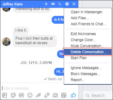 how to delete chat groups on messenger