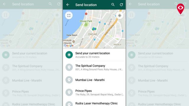 WhatsApp location share