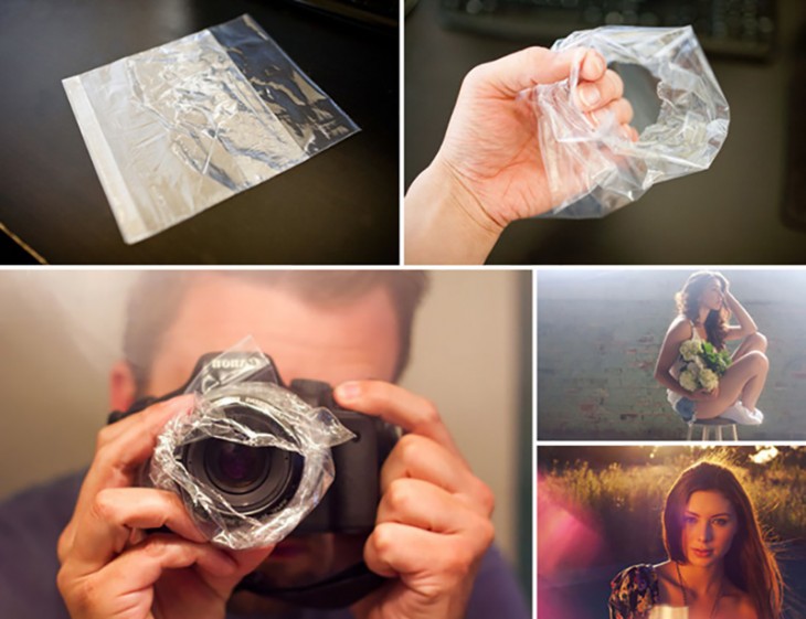 Create a hazy effect with a plastic sandwich bag