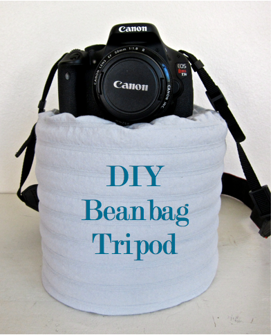 Improvise a tripod with a bag of beans