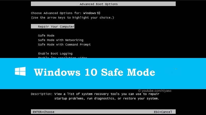 How to start in safe mode windows 10