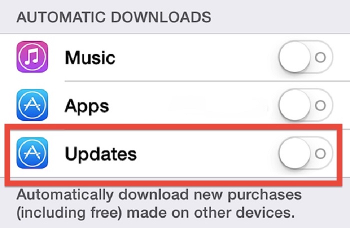 stop auto app update in iPhone
